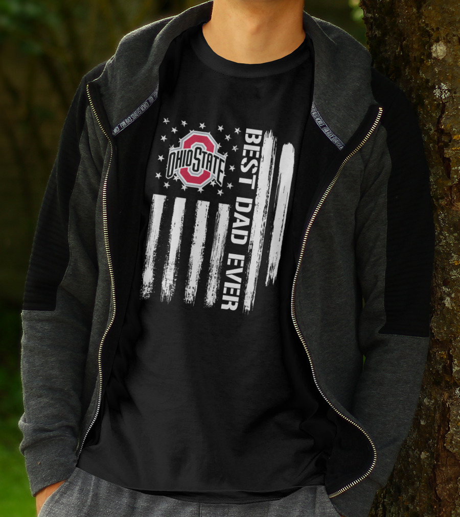 Ohio State Best Dad Ever Flag T-Shirt