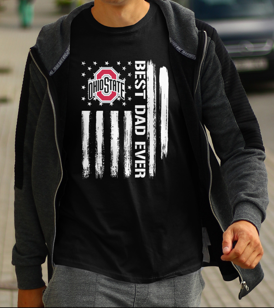Ohio State Best Dad Ever Flag T-Shirt