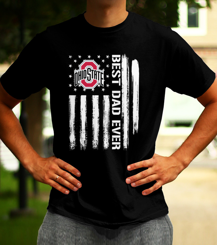 Ohio State Best Dad Ever Flag T-Shirt