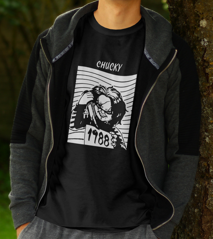 Chucky 1988 Horror Classic Movie Character With Knife T-Shirt