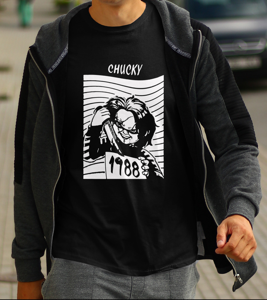 Chucky 1988 Horror Classic Movie Character With Knife T-Shirt