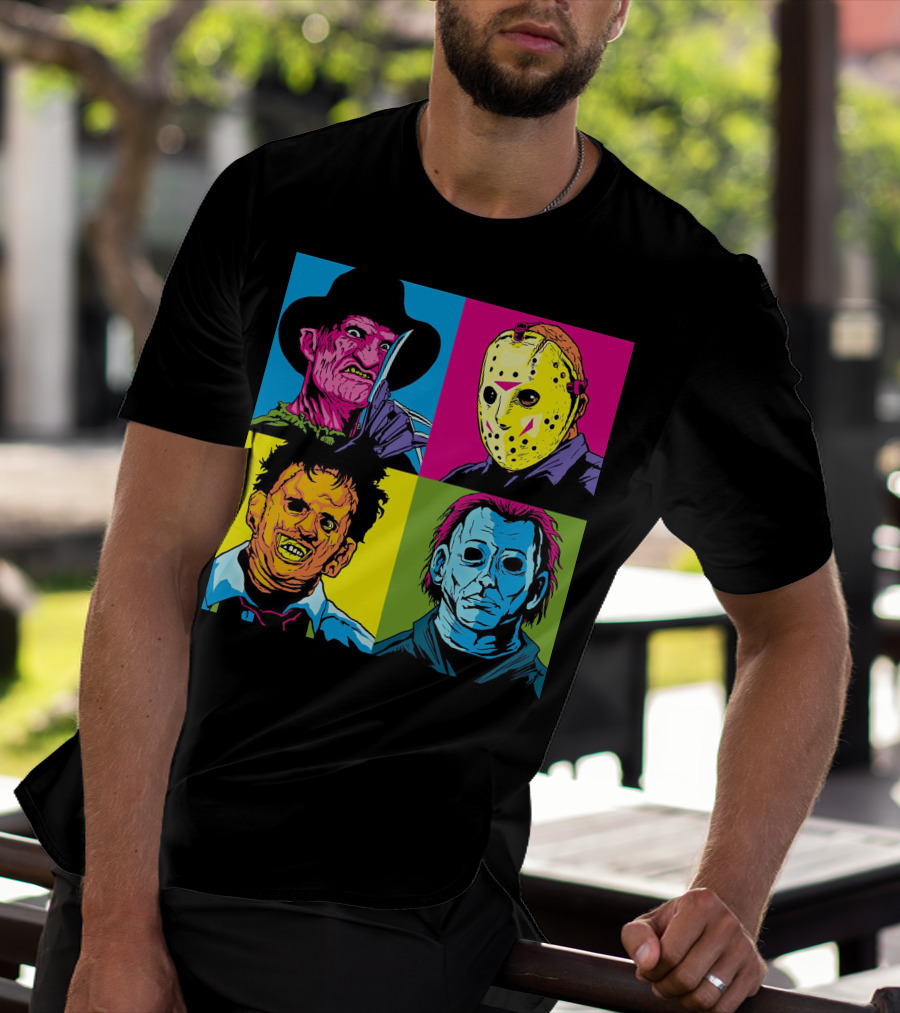 Freddy Krueger Jason Voorhees Leatherface Michael Myers Horror Movie Pop T-Shirt