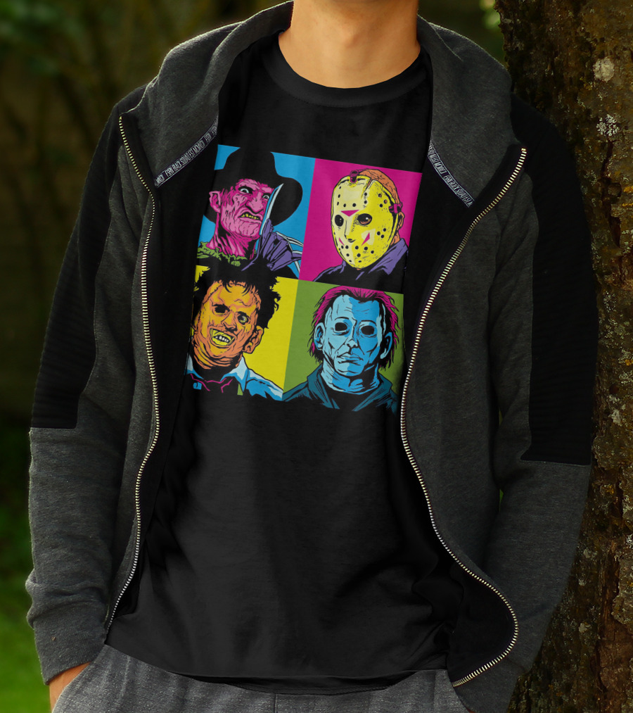 Freddy Krueger Jason Voorhees Leatherface Michael Myers Horror Movie Pop T-Shirt
