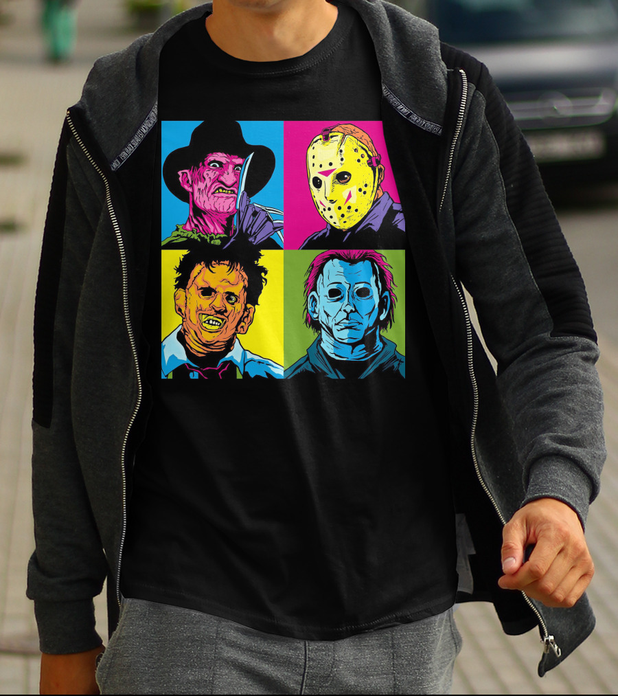 Freddy Krueger Jason Voorhees Leatherface Michael Myers Horror Movie Pop T-Shirt