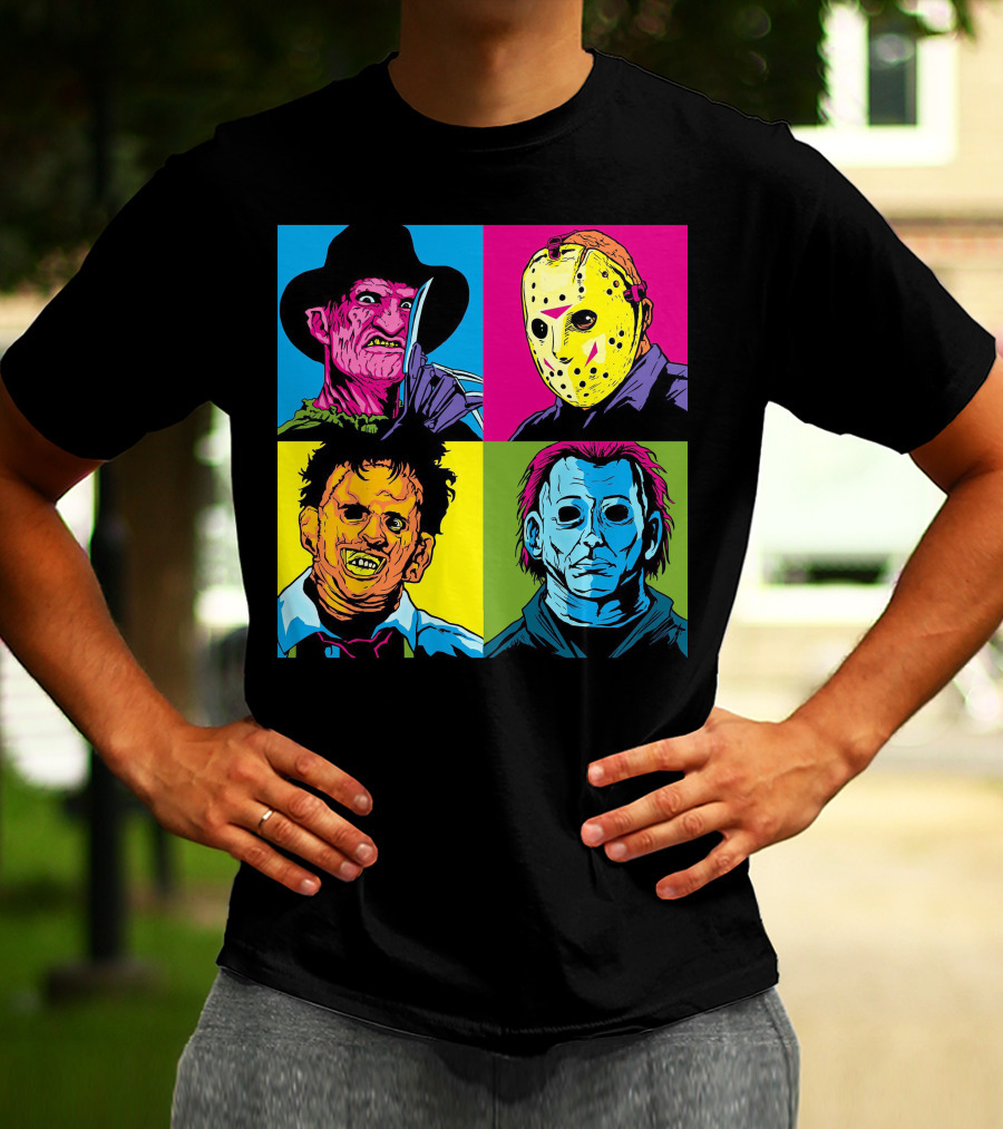 Freddy Krueger Jason Voorhees Leatherface Michael Myers Horror Movie Pop T-Shirt