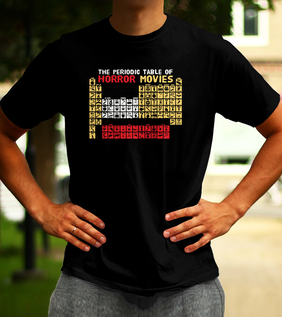 The Periodic Table Of Horror Movies Characters And Icons T-Shirt