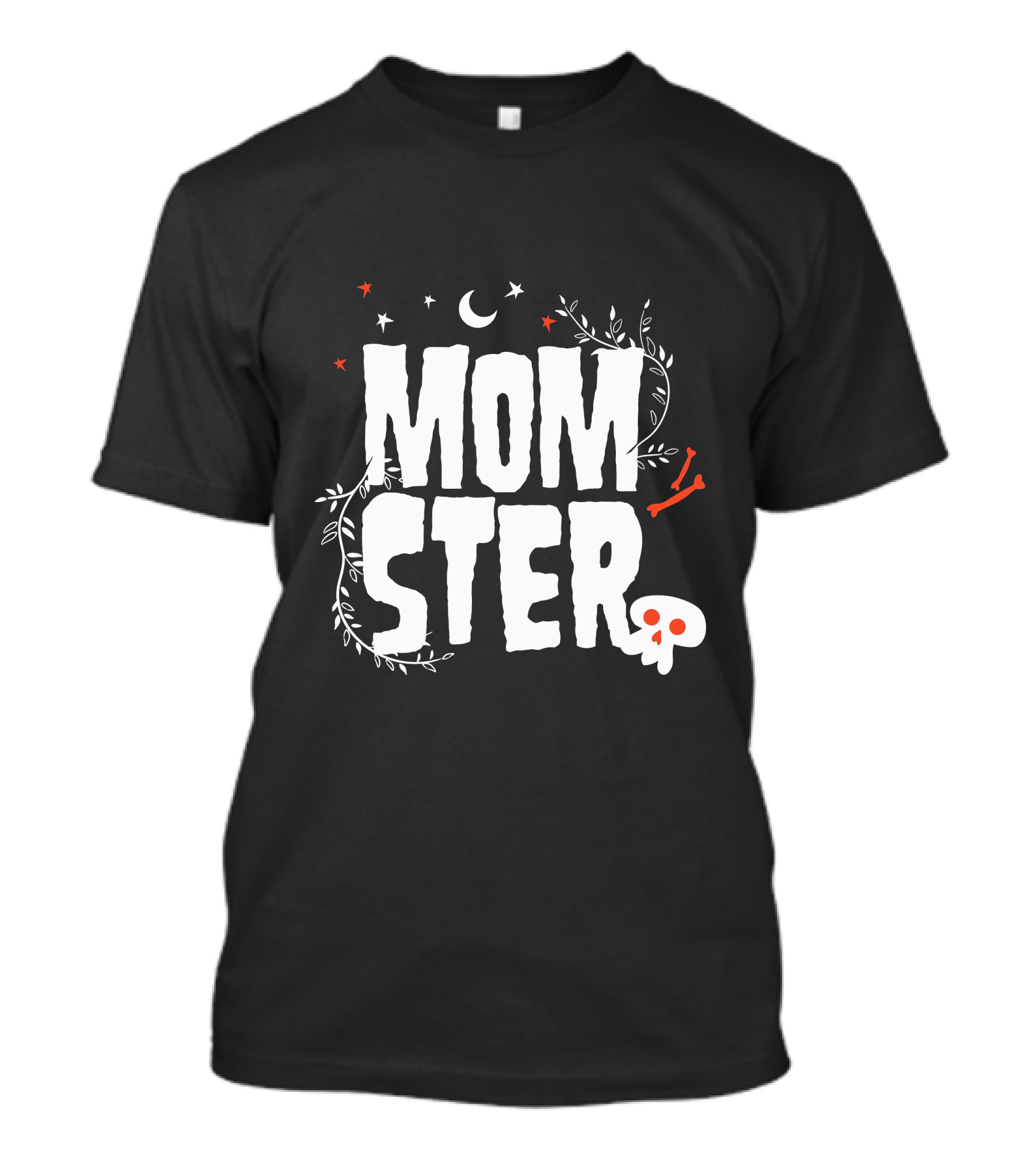 MOMSTER Halloween Mother Monster With Skull Moon And Stars T-Shirt