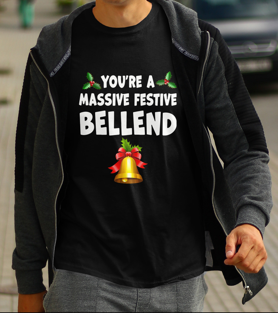 You're A Massive Festive Bellend Holly Bell Bow T-Shirt