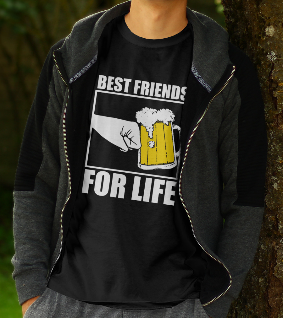 Best Friends For Life Beer Mug Fist Bump T-Shirt