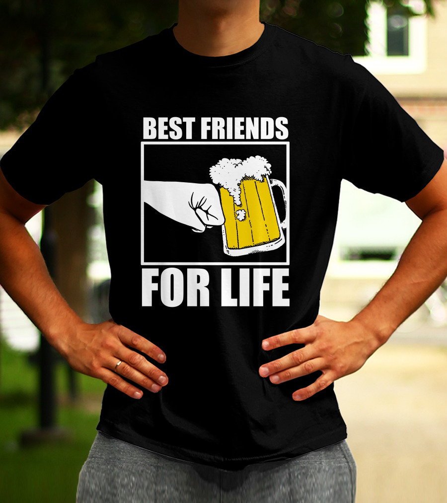 Best Friends For Life Beer Mug Fist Bump T-Shirt
