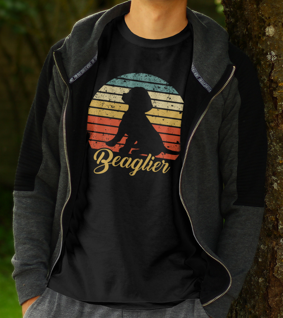 Beaglier Silhouette Vintage Stripes T-Shirt