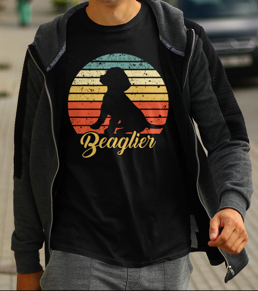 Beaglier Silhouette Vintage Stripes T-Shirt
