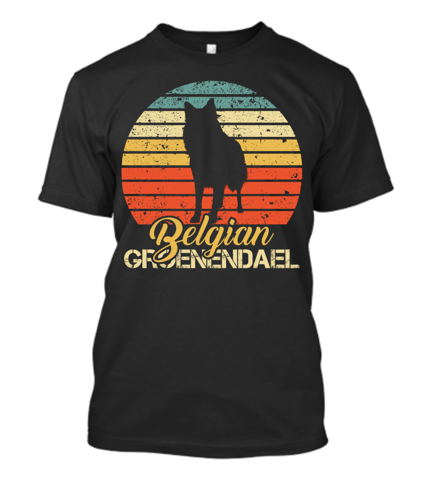 Vintage Style Retro Sunset Belgian Groenendael T-Shirt