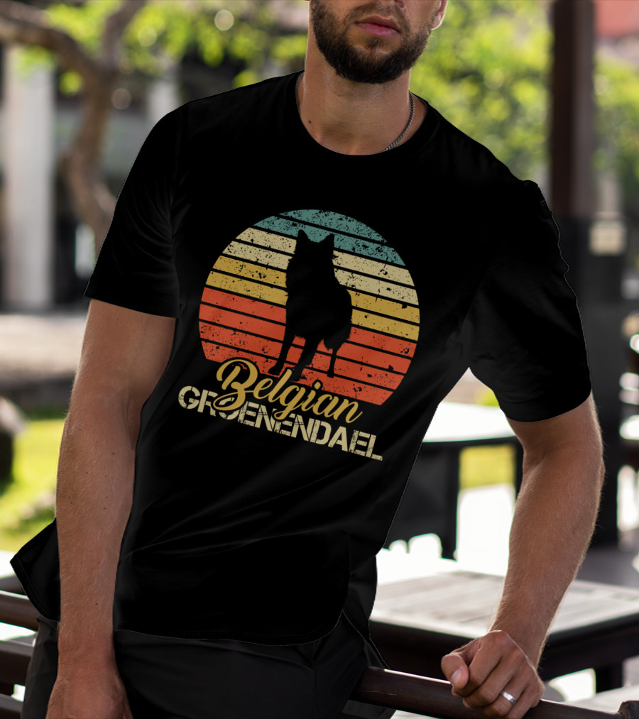 Vintage Style Retro Sunset Belgian Groenendael T-Shirt