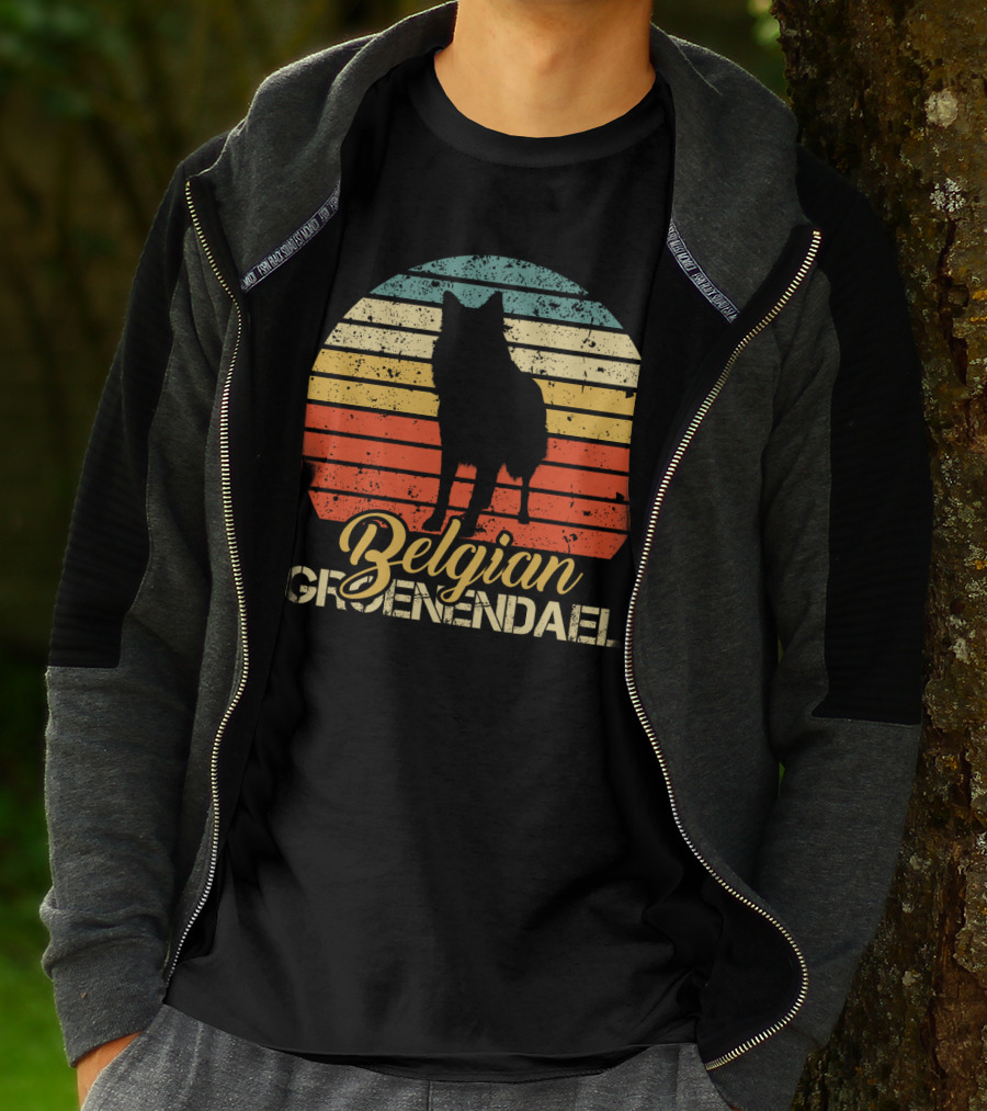 Vintage Style Retro Sunset Belgian Groenendael T-Shirt