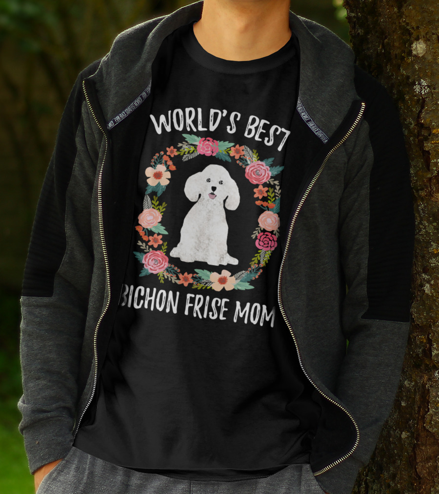 World's Best Bichon Frise Mom Floral Dog Lovers Gift T-Shirt