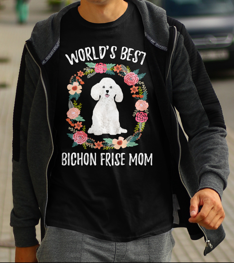 World's Best Bichon Frise Mom Floral Dog Lovers Gift T-Shirt