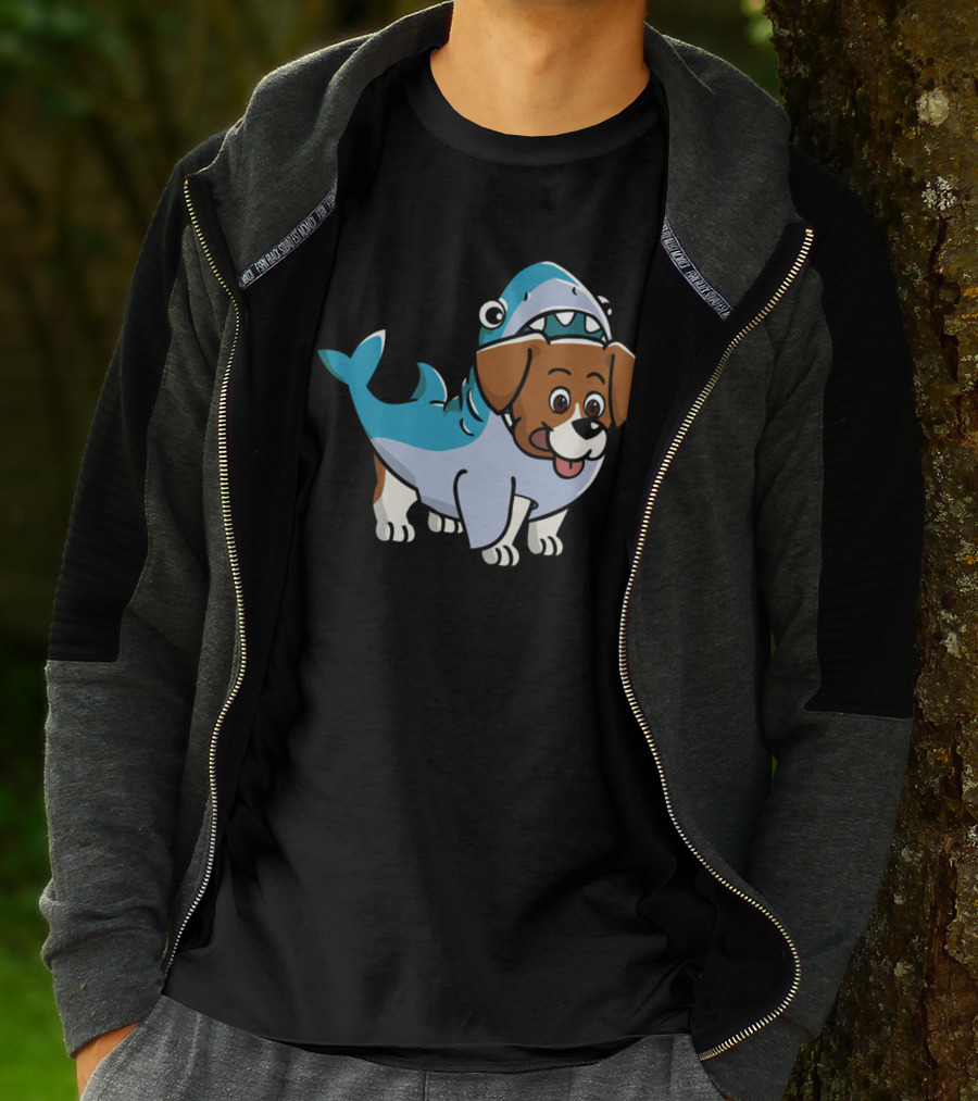 Beagle Shark Costume Hybrid Character T-Shirt