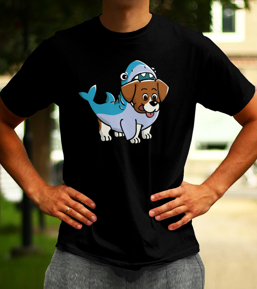 Beagle Shark Costume Hybrid Character T-Shirt