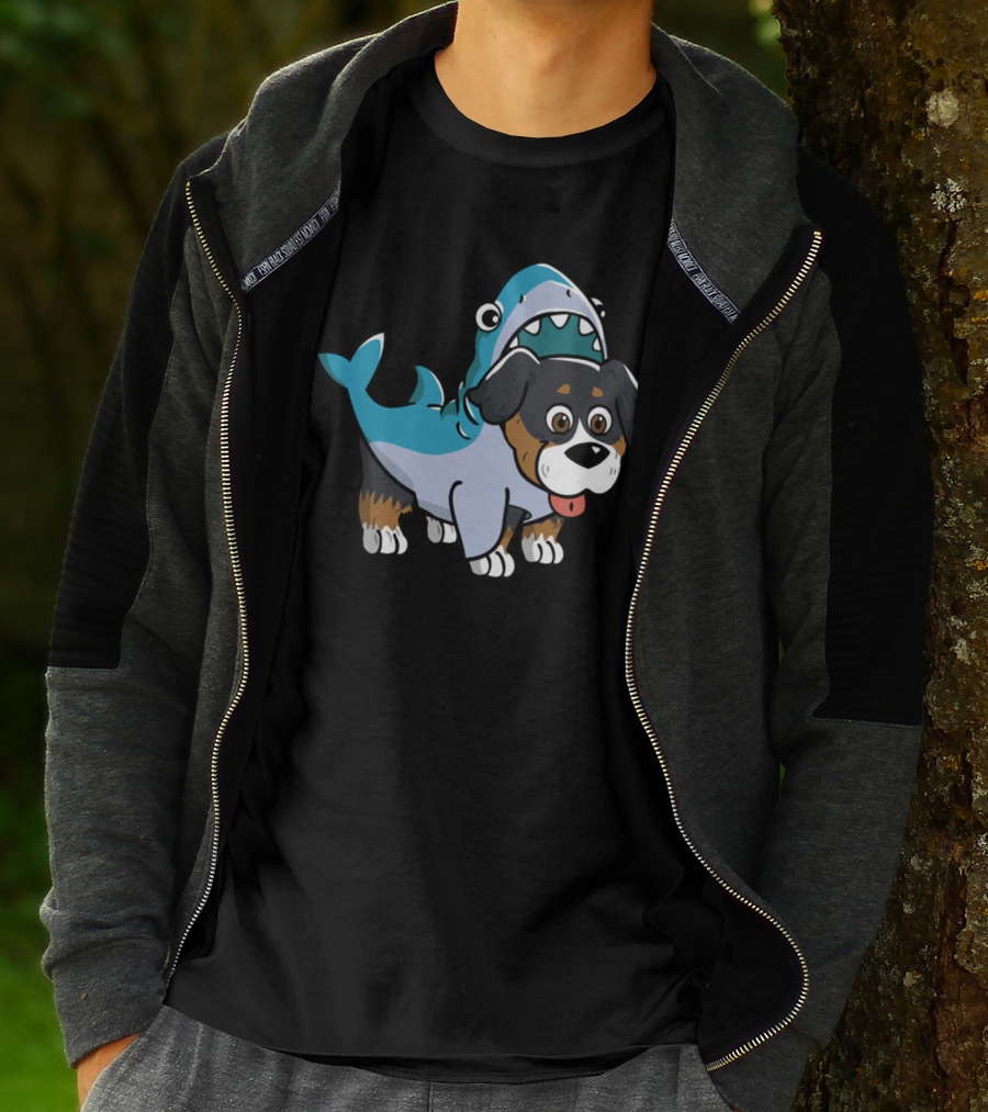 Bernese Mountain Dog In Shark Costume Fun T-Shirt