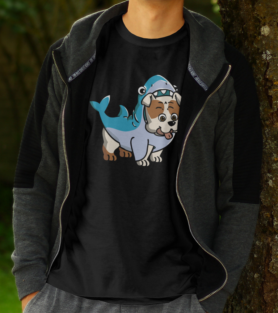 BULLDOG SHARK FUN COSTUME CARTOON T-Shirt