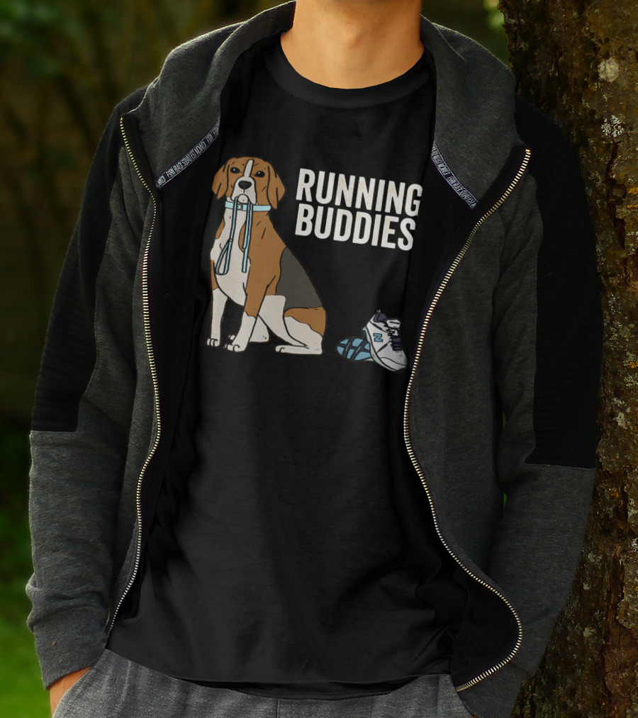Beagle Running Buddies With Shoe And Leash T-Shirt
