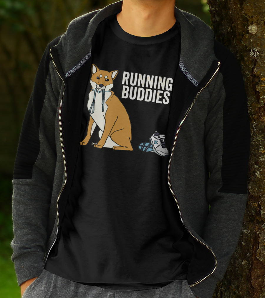 Shiba Inu Running Buddies With Sneakers T-Shirt
