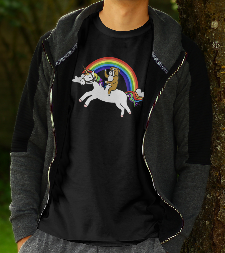 Bulldog Riding Unicorn T-Shirt