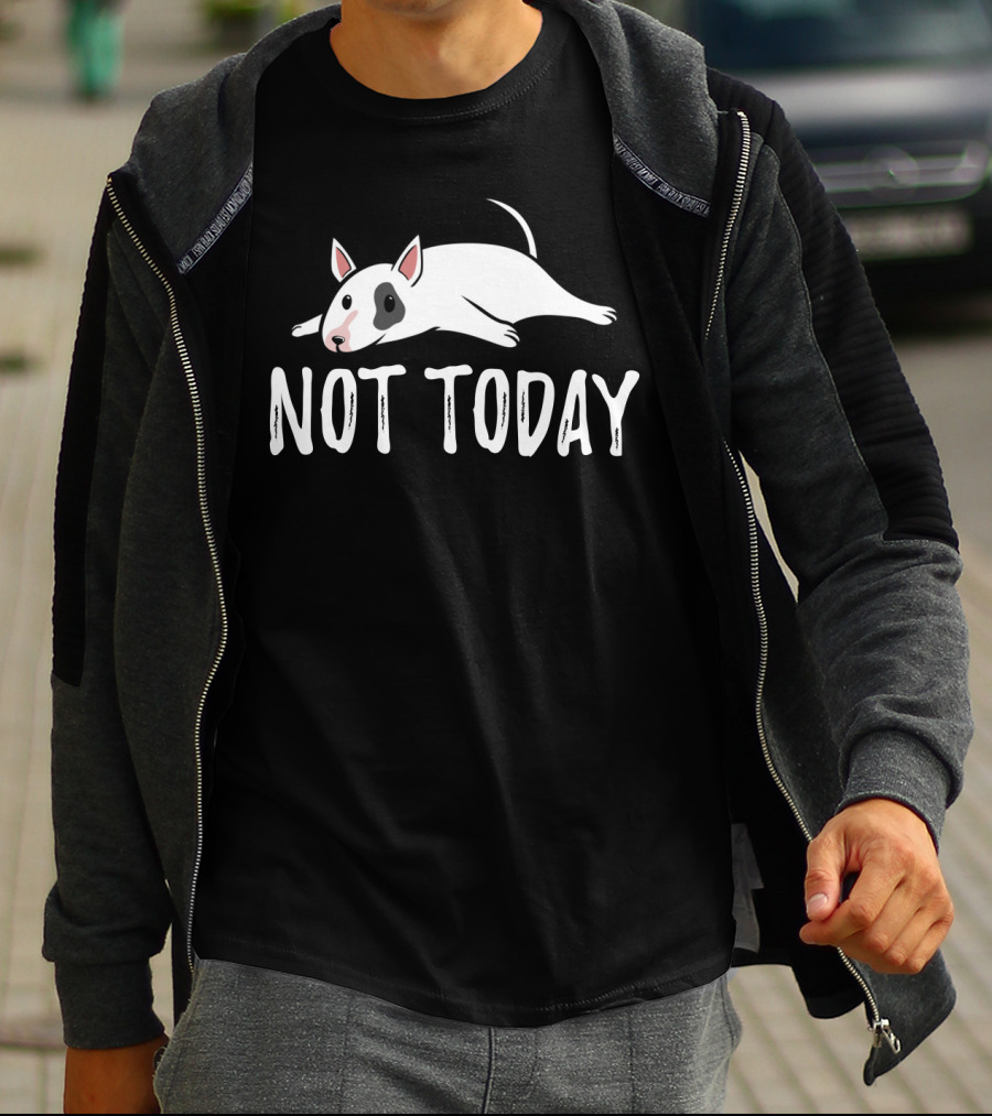 Not Today Bull Terrier Cartoon T-Shirt