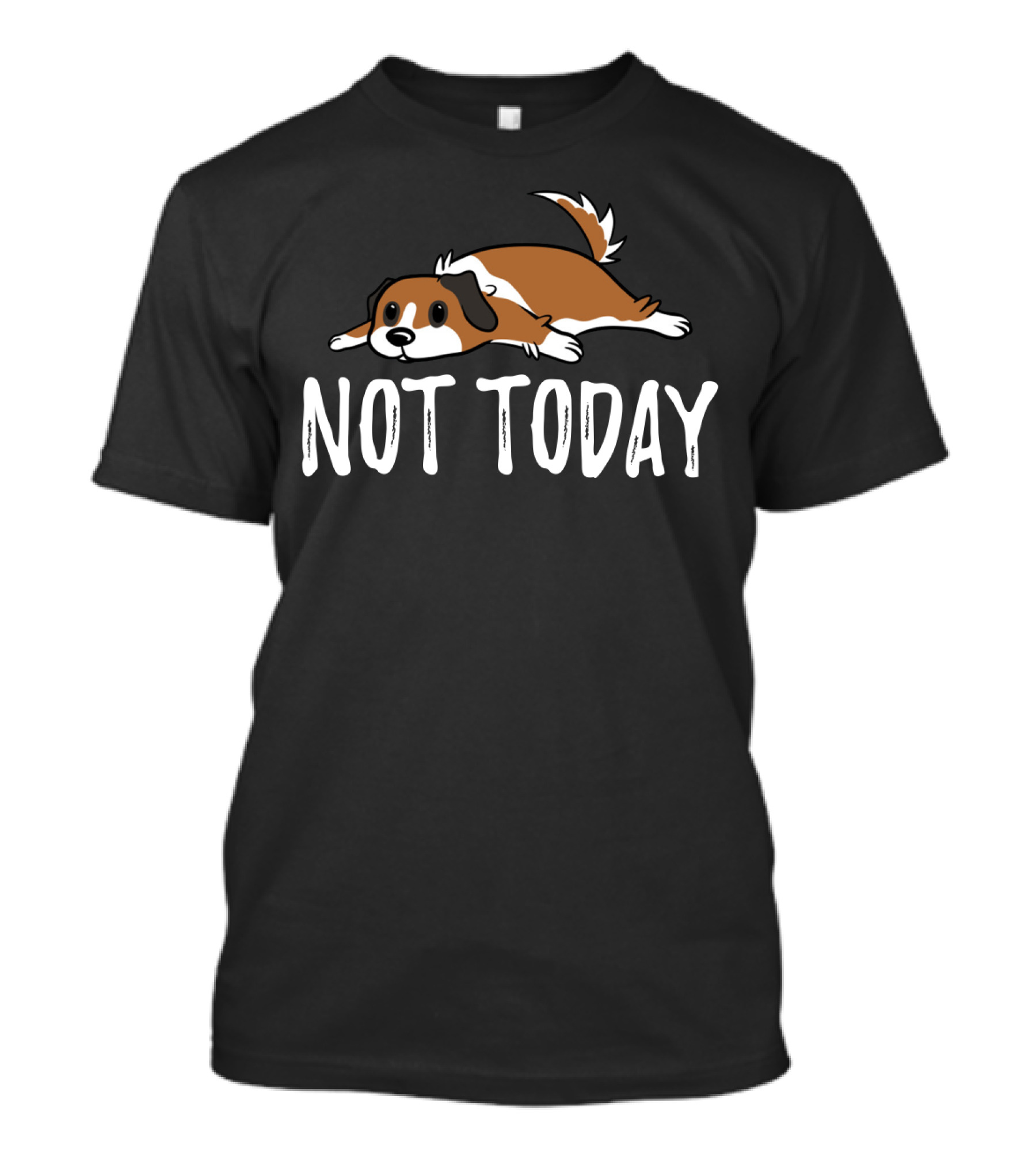 Not Today Funny St Bernard Illustration Lying Down T-Shirt