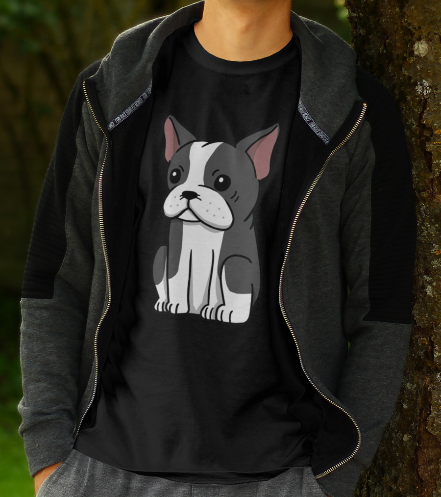 Boston Terrier Cute Cartoon T-Shirt