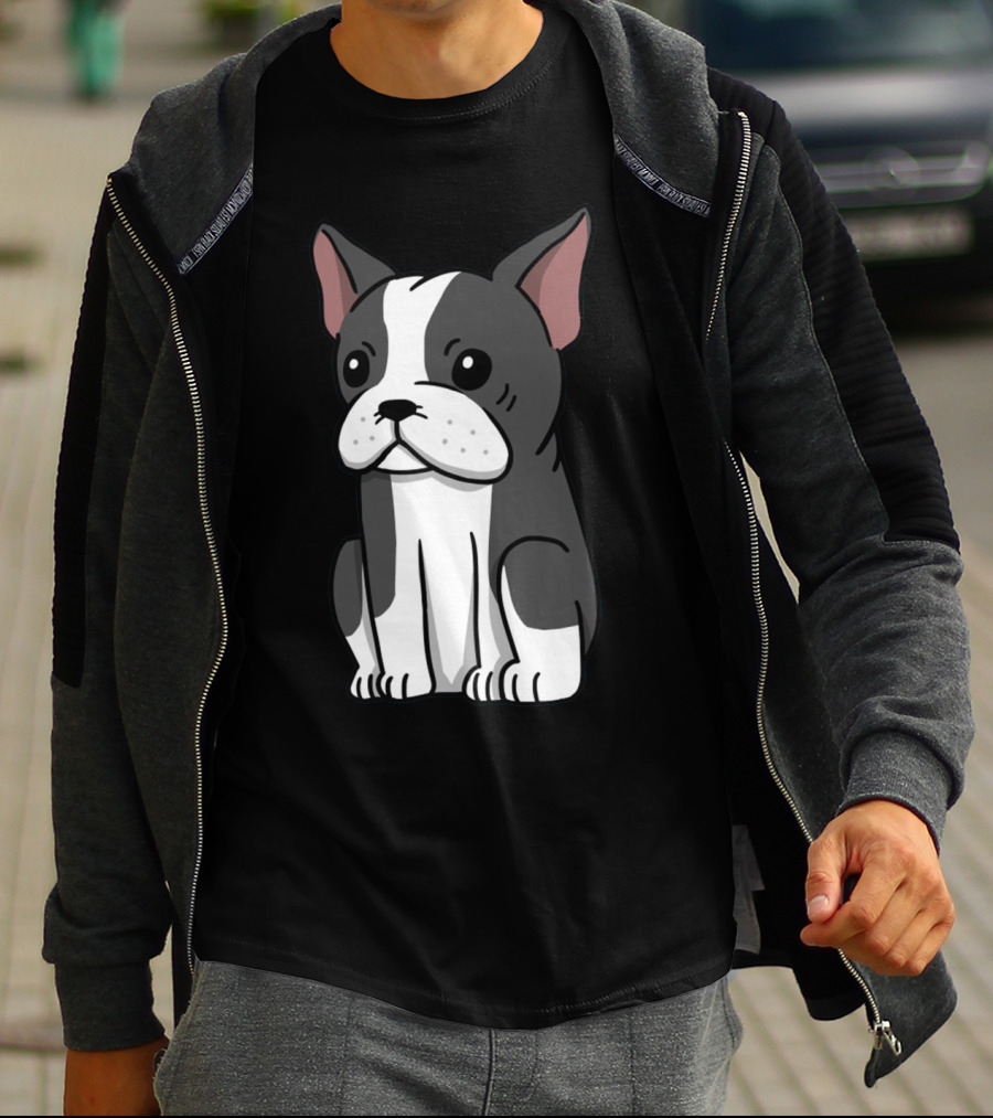 Boston Terrier Cute Cartoon T-Shirt