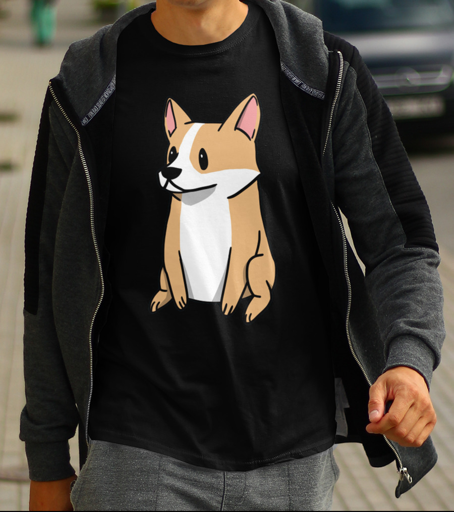 Corgi Illustration Pembroke Welsh Cartoon Dog T-Shirt