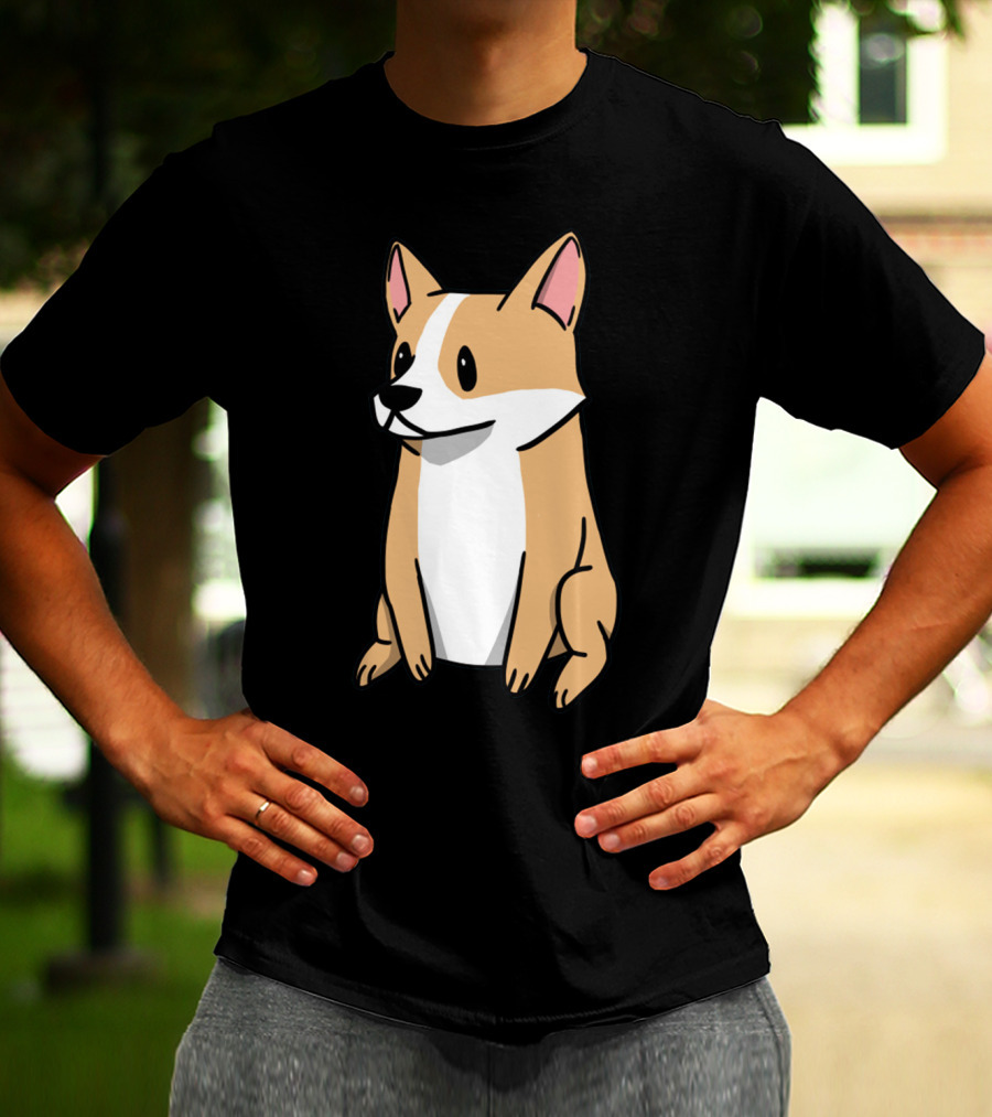 Corgi Illustration Pembroke Welsh Cartoon Dog T-Shirt