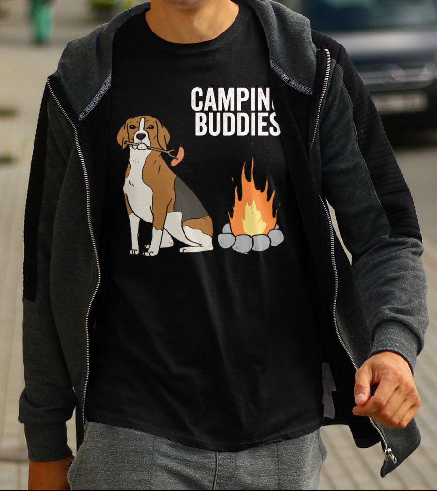 CAMPGROUND ADVENTURE WITH BEAGLE AND CAMPFIRE BUDDIES T-Shirt