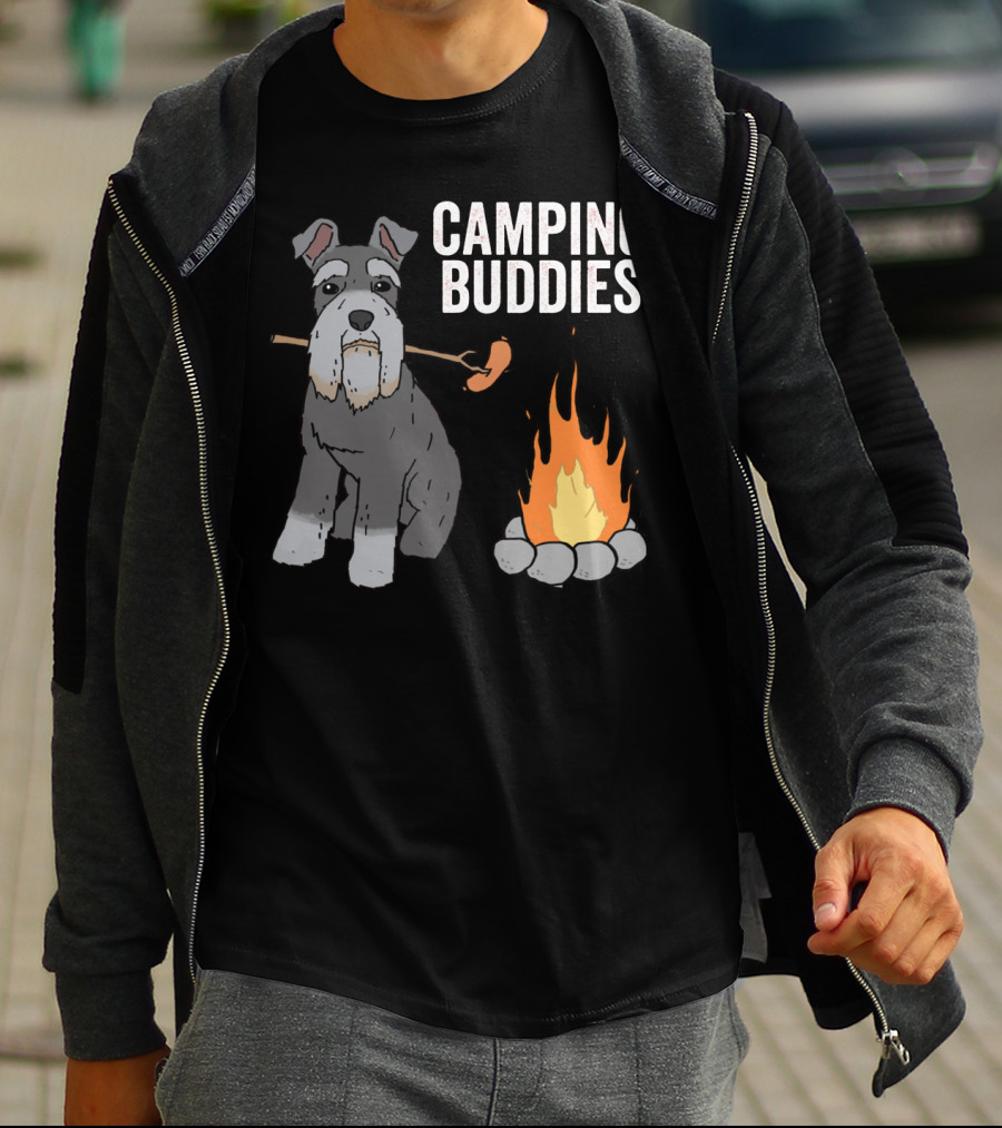 Schnauzer And Campfire Fun: Camping Buddies Delight T-Shirt