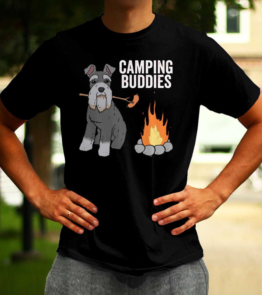 Schnauzer And Campfire Fun: Camping Buddies Delight T-Shirt