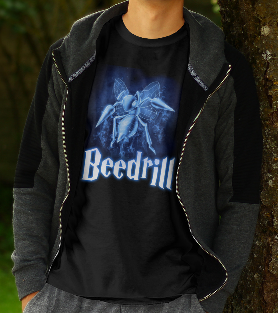 Beedrill Pokemon Patronus Glow Blue Aura T-Shirt