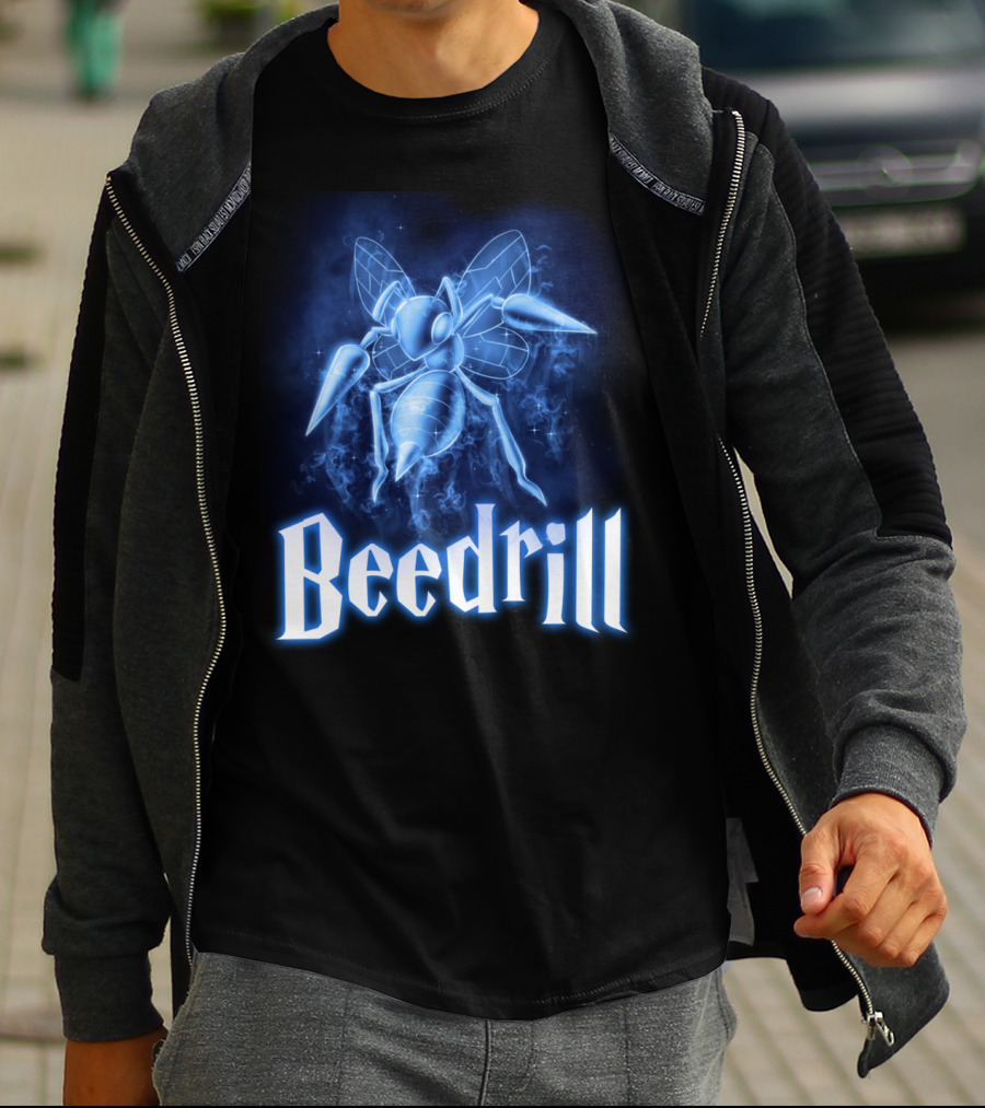 Beedrill Pokemon Patronus Glow Blue Aura T-Shirt