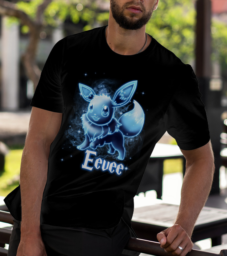 Eevee Pokemon Patronus Neon Glow Effect T-Shirt