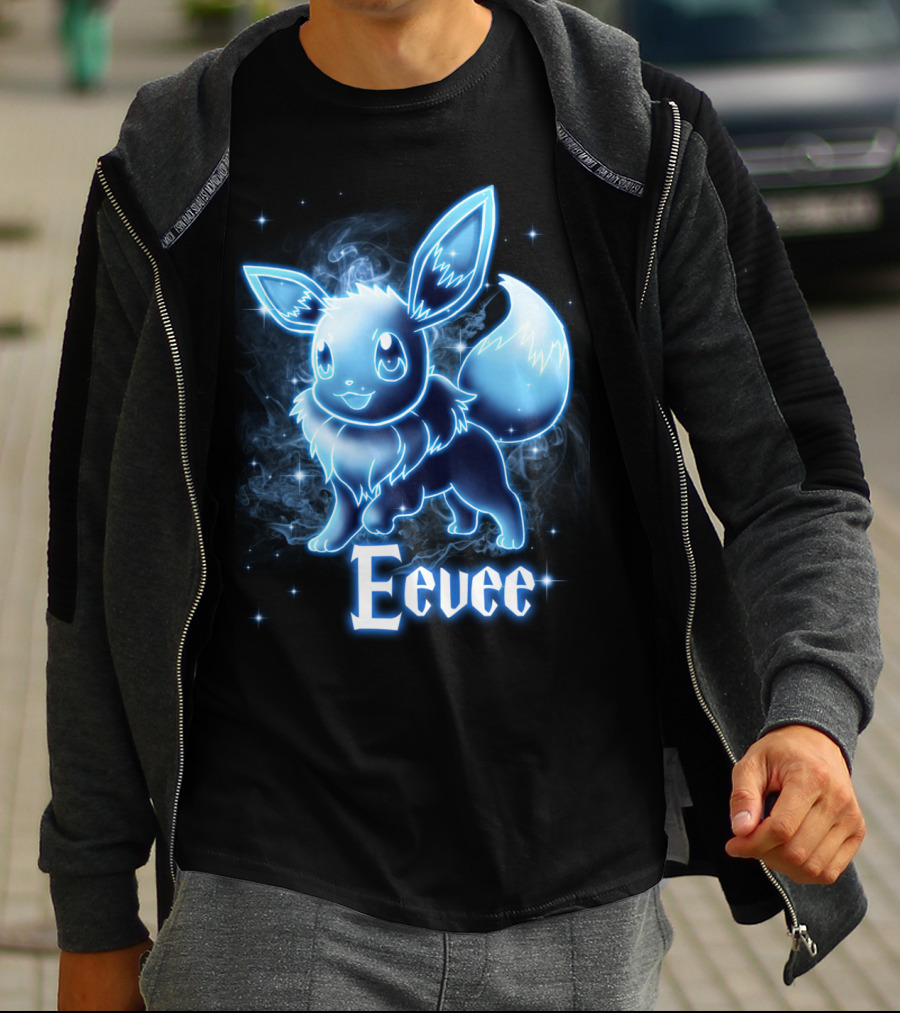Eevee Pokemon Patronus Neon Glow Effect T-Shirt