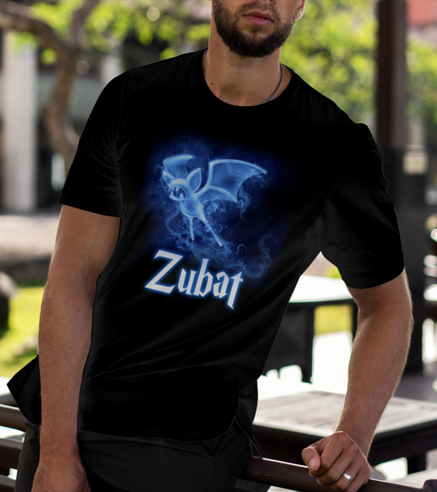 Zubat Pokemon Patronus Glowing Blue Mystical Bat T-Shirt