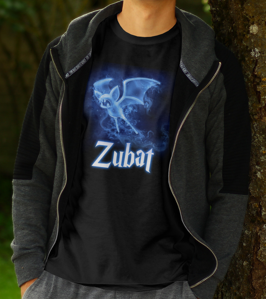 Zubat Pokemon Patronus Glowing Blue Mystical Bat T-Shirt