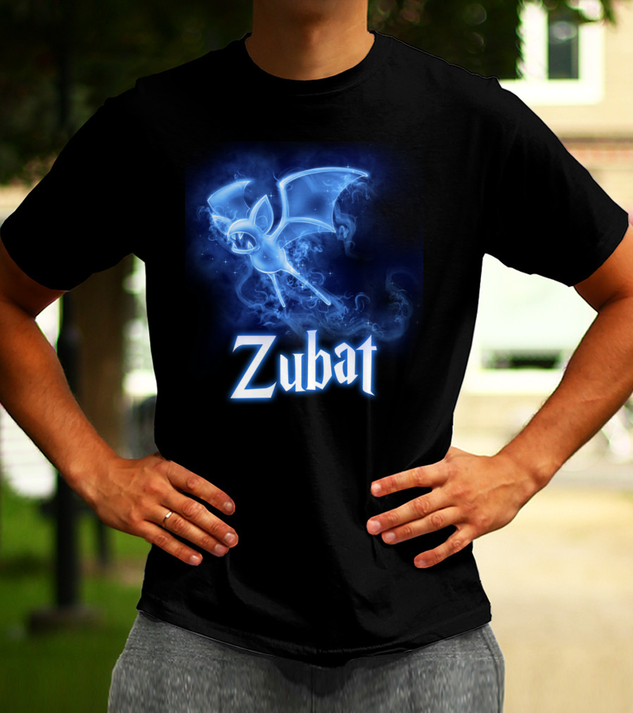 Zubat Pokemon Patronus Glowing Blue Mystical Bat T-Shirt