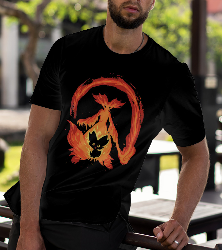 Evolution Pokemon Fire Type Delphox Flame Spiritual Transformation T-Shirt