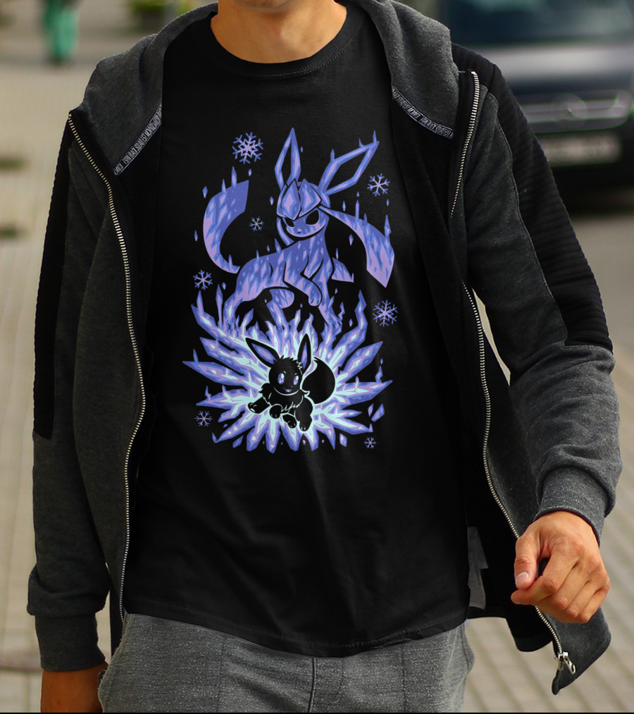 Evolution Pokemon Glaceon Ice Form Transformation T-Shirt