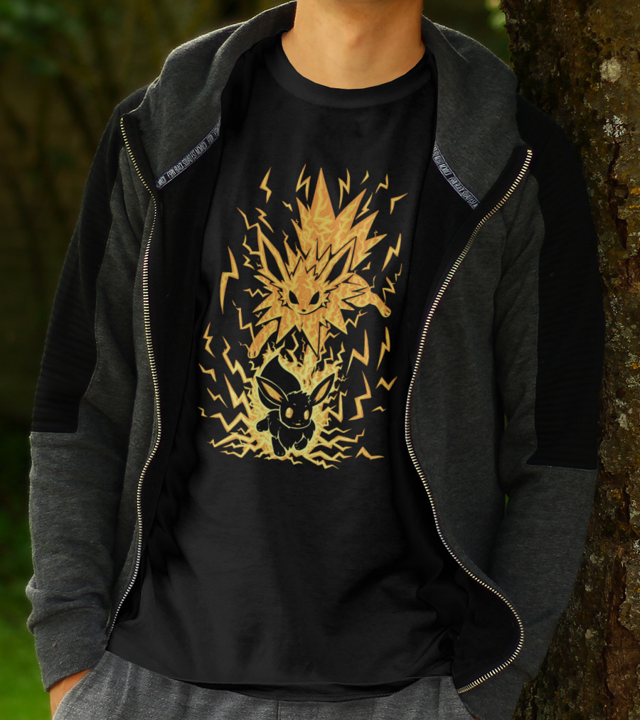 Evolution Pokemon Jolteon Electric Eevee Transformation T-Shirt