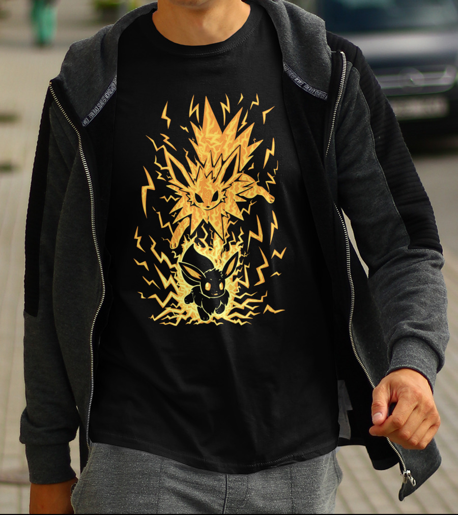 Evolution Pokemon Jolteon Electric Eevee Transformation T-Shirt