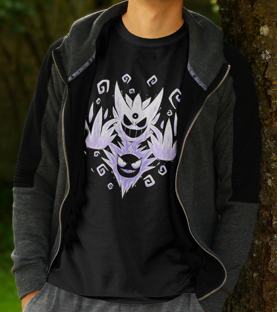 Evolution Pokemon Mega Gengar Shadow Spiral T-Shirt