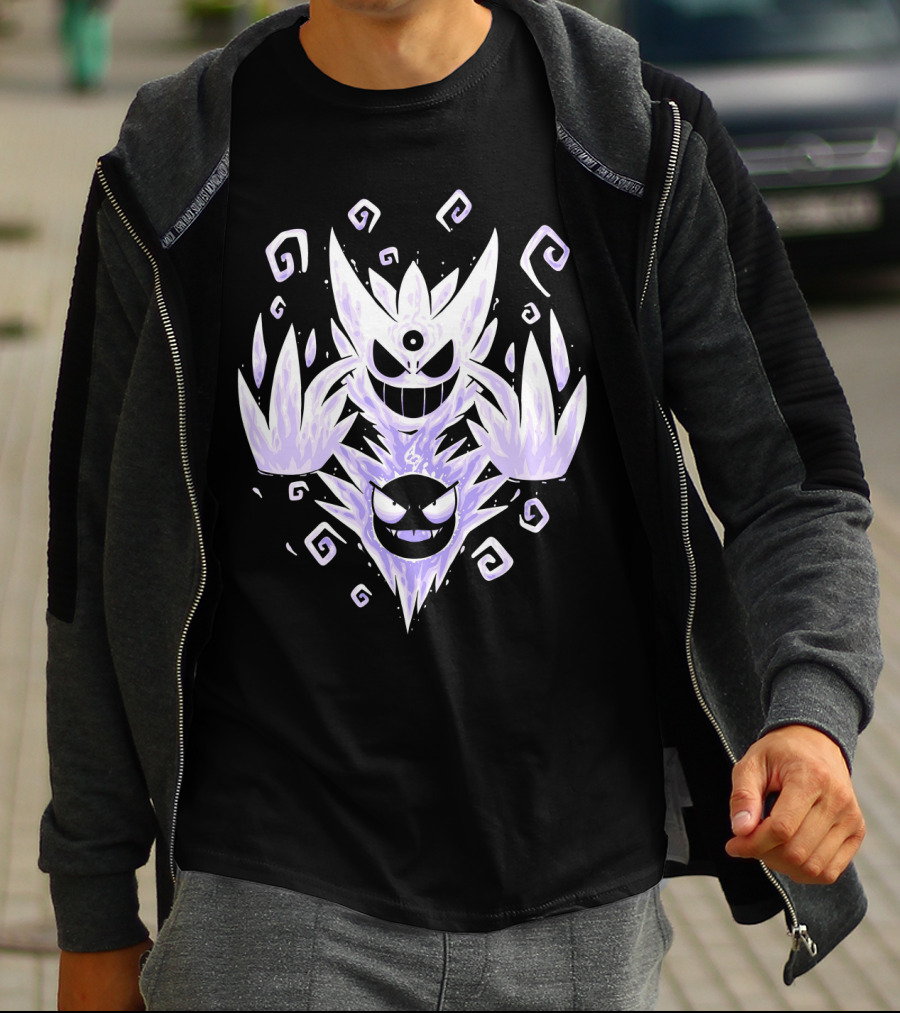 Evolution Pokemon Mega Gengar Shadow Spiral T-Shirt